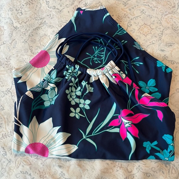 Kanu Surf Pink and Blue One Piece Swimsuit Vibrant Floral Design - Picture 8 of 8